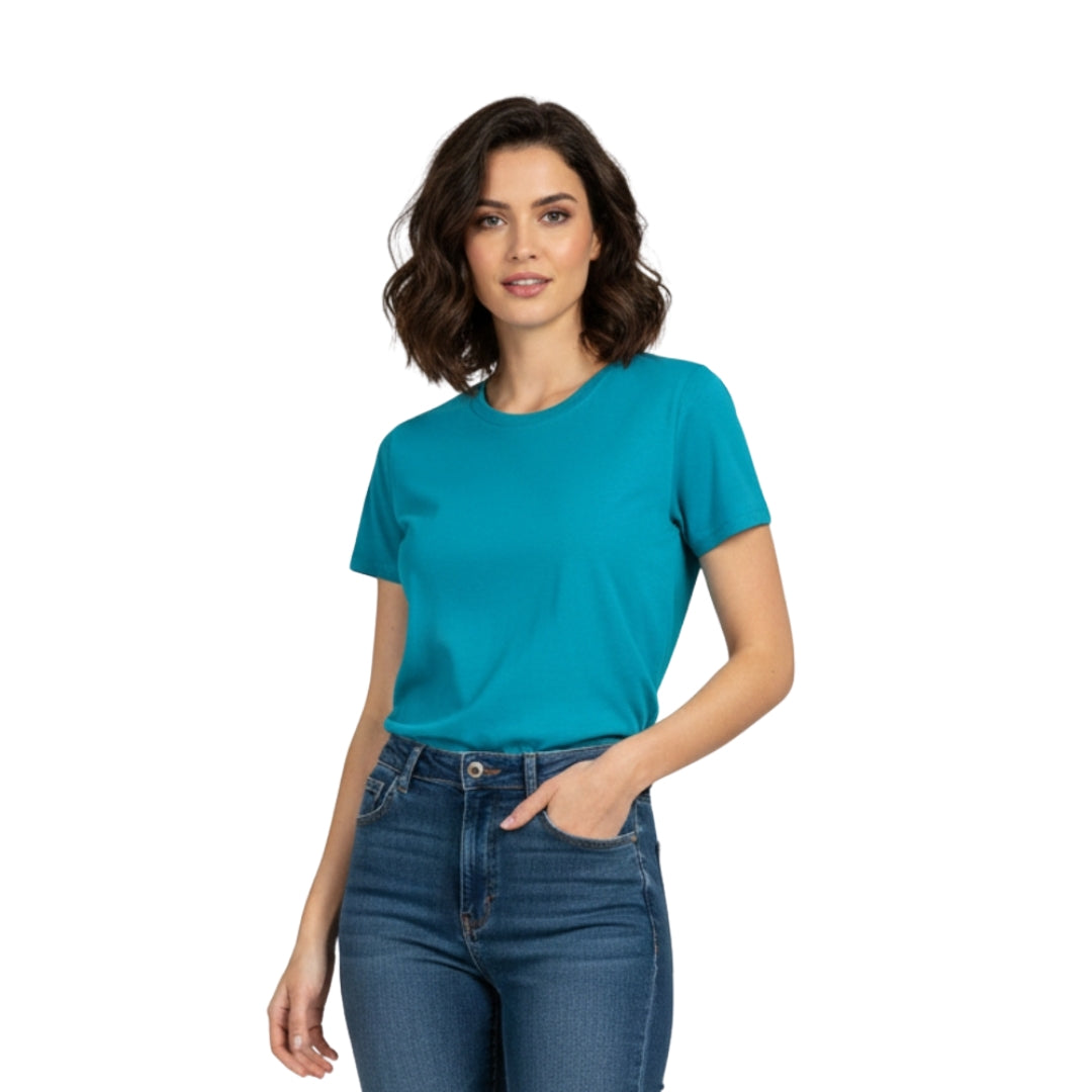 Türkisfarbenes T-Shirt | Premium-Qualität (200 g/m²) | Baumwoll-Elasthan