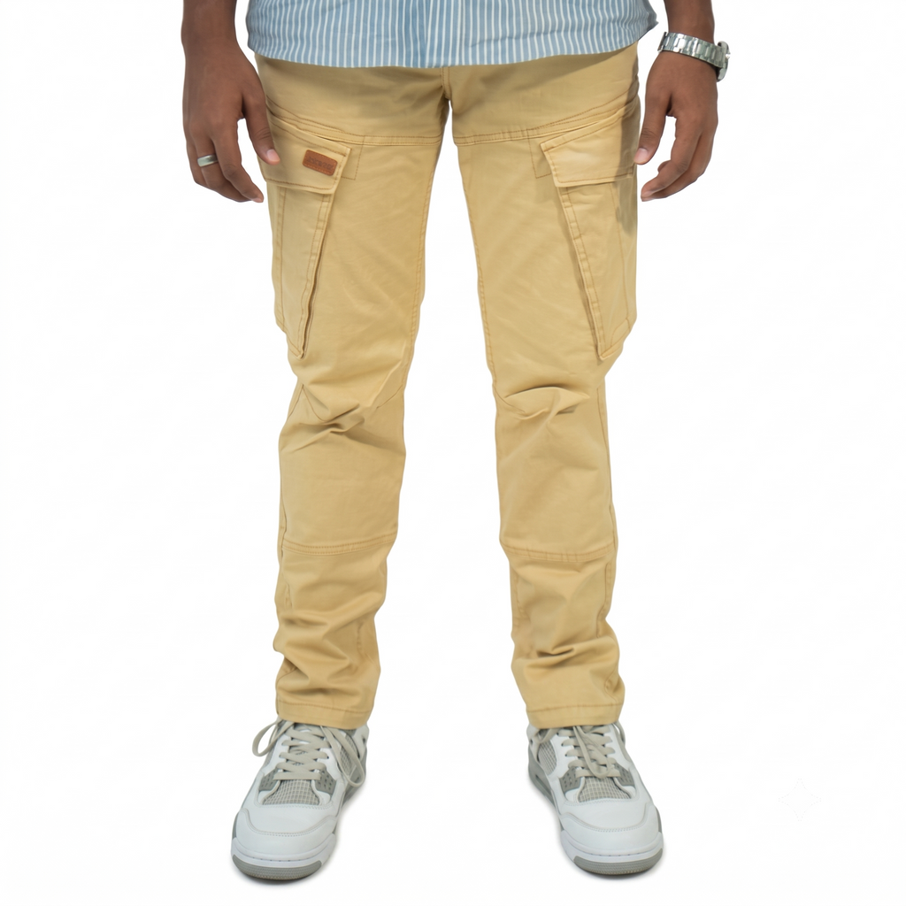 Cargo-Twillhose – Khaki – Stretch.