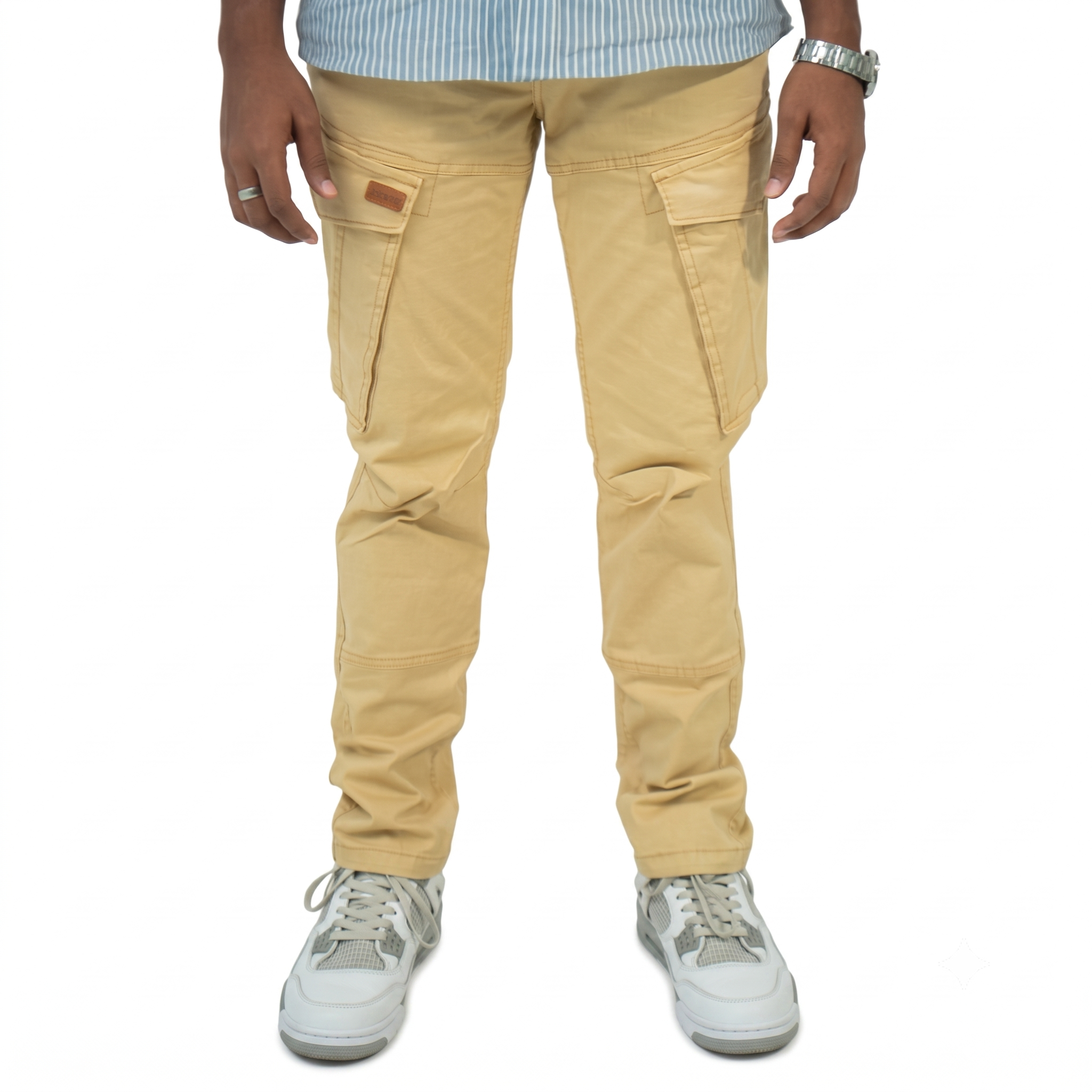 Cargo-Twillhose – Khaki – Stretch.