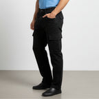 Cargo-Jeans – Schwarz – Stretch-Denim. ZCD-01BLK