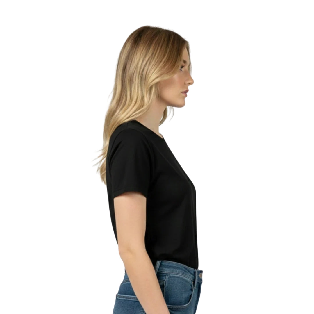 Schwarzes T-Shirt | Premium-Qualität, 200 g/m² | Baumwoll-Elasthan