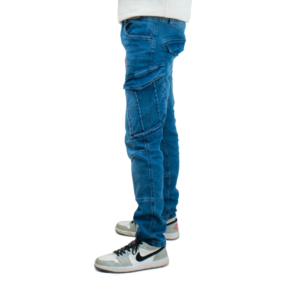 Cargo Denim – Dunkelblau – Stretch
