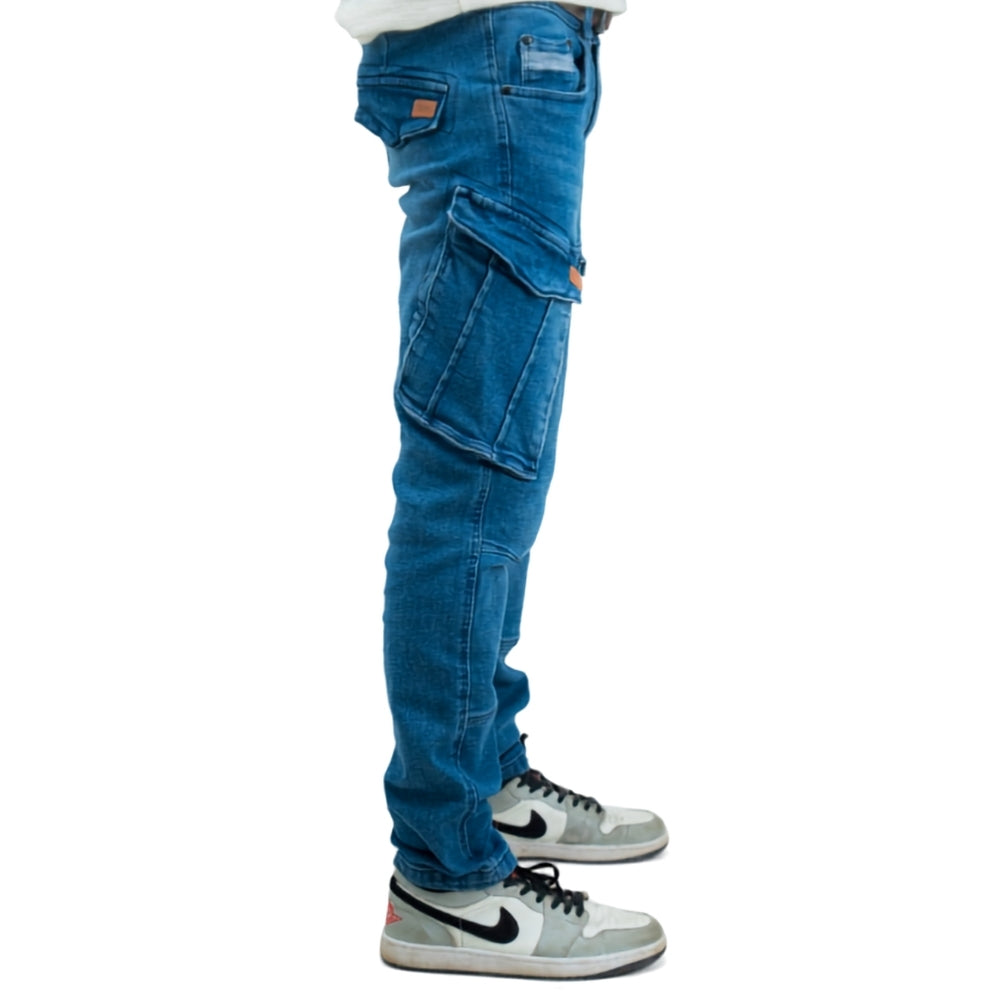 Cargo Denim – Dunkelblau – Stretch