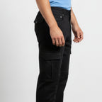 Cargo-Jeans – Schwarz – Stretch-Denim. ZCD-01BLK