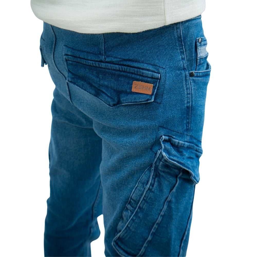 Cargo Denim – Dunkelblau – Stretch