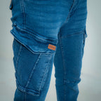Cargo Denim – Dunkelblau – Stretch
