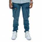 Cargo Jogger | Dunkelblau | Stretch-Denim