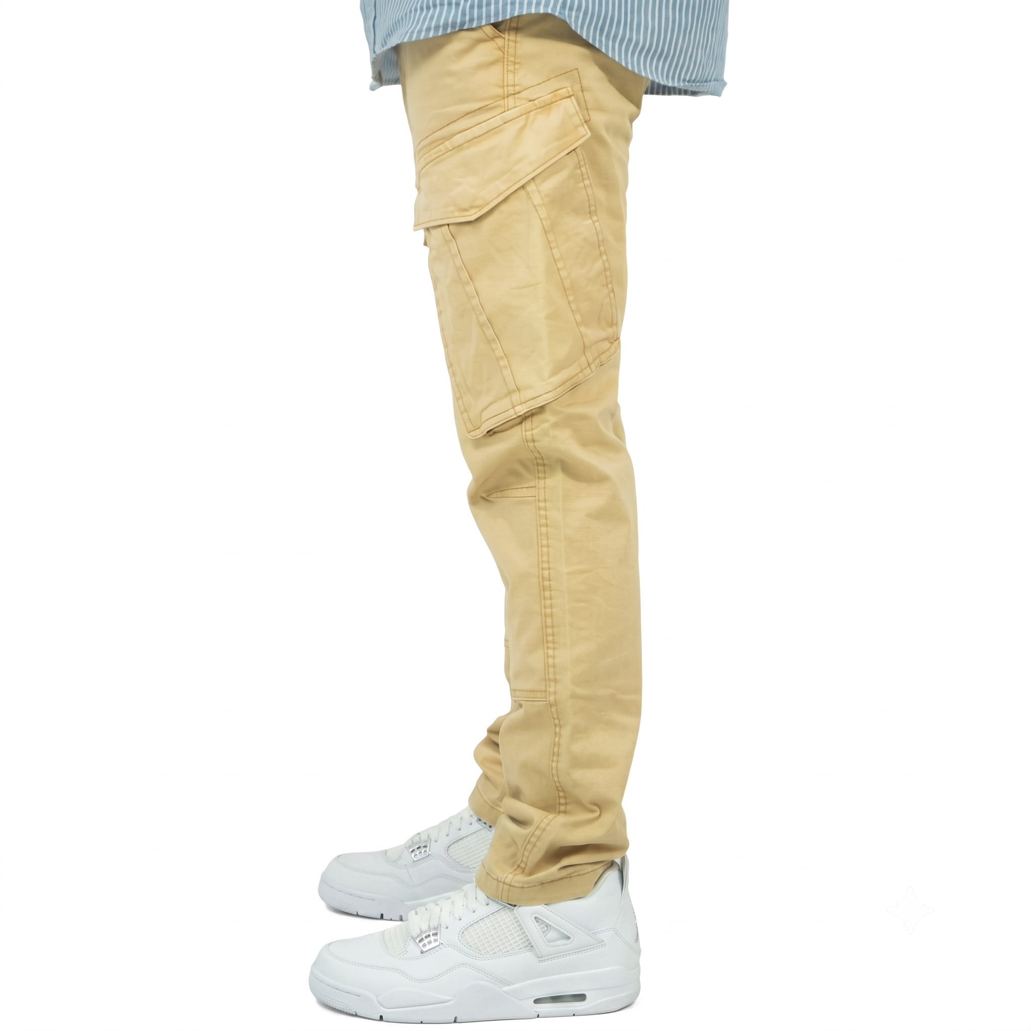 Cargo-Twillhose – Khaki – Stretch.