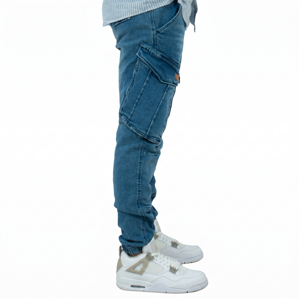 Cargo Jogger | Dunkelblau | Stretch-Denim
