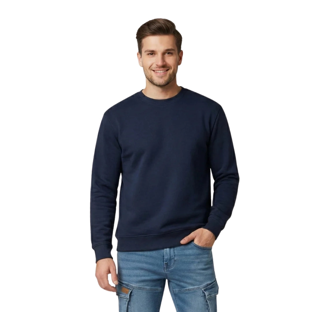 Vigo Navy Unisex Crewneck Sweatshirt | Heavyweight 300gsm brushed fleece