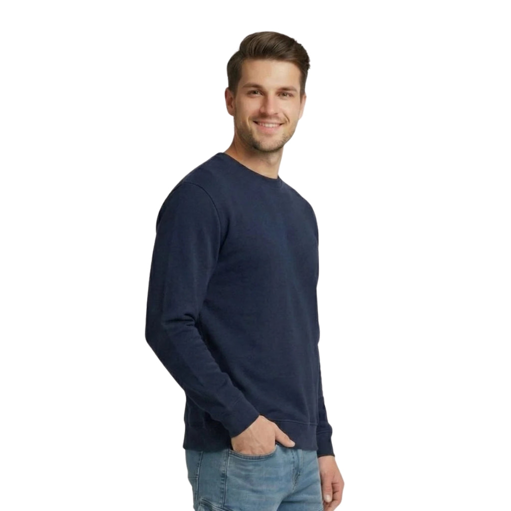 Vigo Navy Unisex Crewneck Sweatshirt | Heavyweight 300gsm Brushed Fleece
