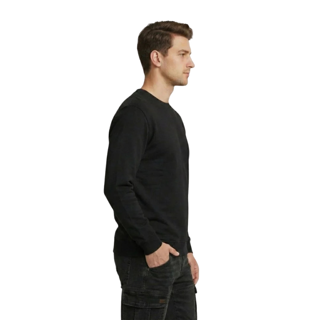 Vigo Black Crewneck Sweatshirt | Premium 300gsm Fleece
