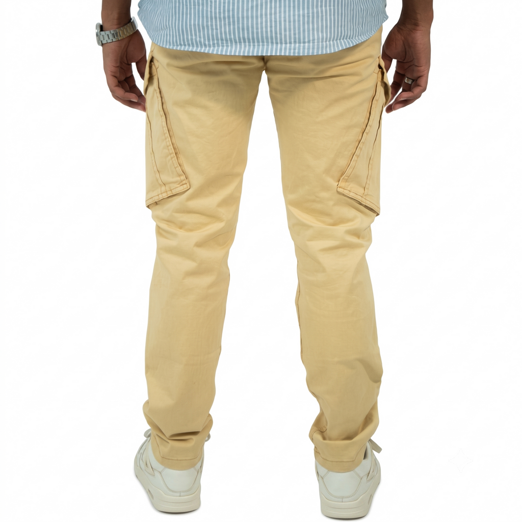Cargo-Twillhose – Khaki – Stretch.