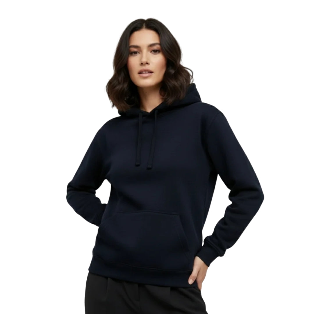 Premium Heavyweight Unisex Hoodie | Navy Blue Brushed Cotton Blend | 300 gsm