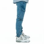 Cargo Jogger – Hellblau – Stretch-Denim