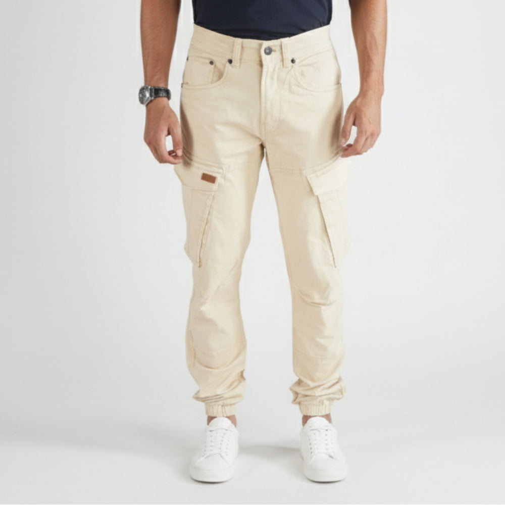 Cargo Jogger–Beige–Stretch-Twill. ZCT-02BE