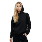 Premium Heavyweight Unisex Hoodie  |  Black Brushed Cotton Blend   | 300 gsm