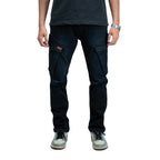 Cargo-Jeans – Schwarz – Stretch-Denim