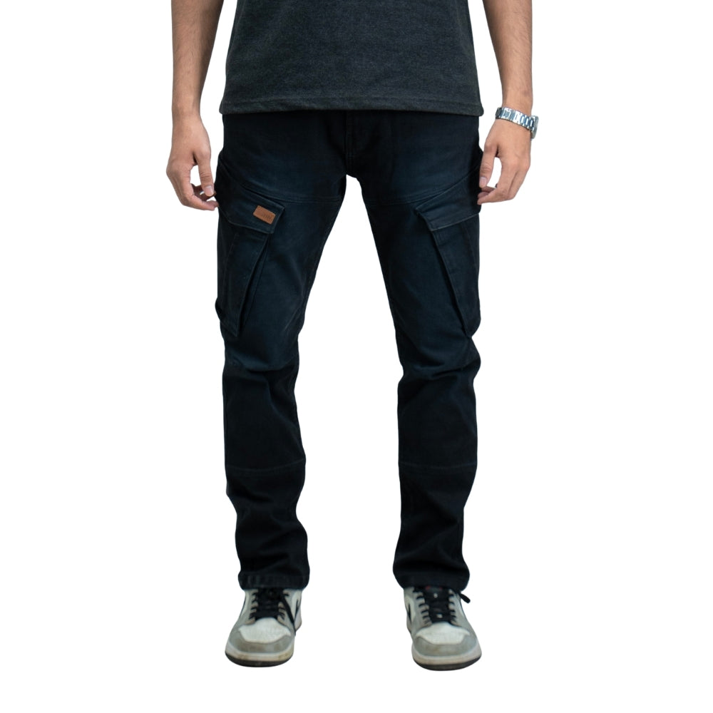 Cargo-Jeans – Schwarz – Stretch-Denim