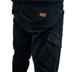 Cargo-Jeans – Schwarz – Stretch-Denim