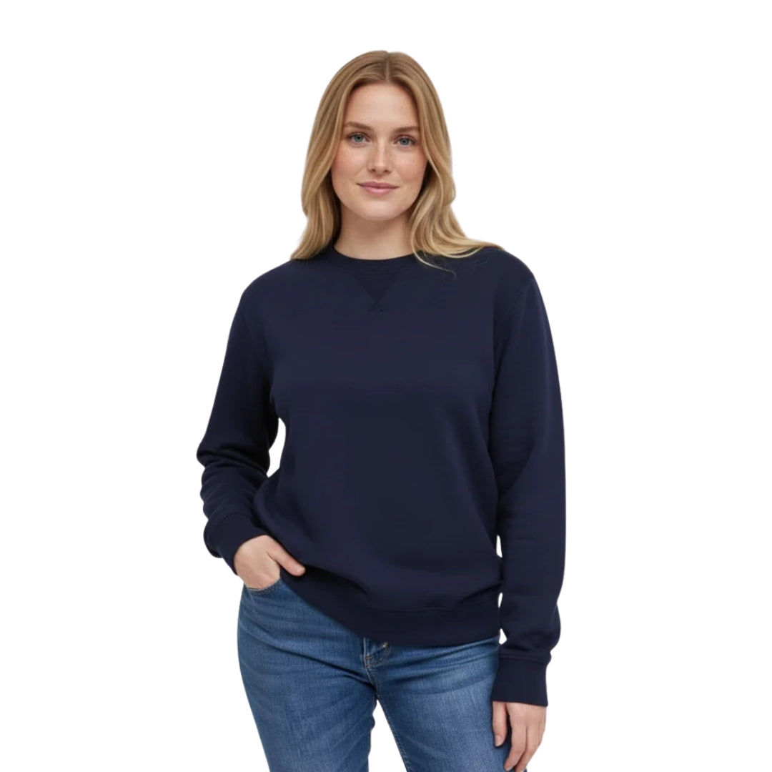 Essential Navy Crewneck Vigo Sweatshirt - Unisex Brushed Fleece