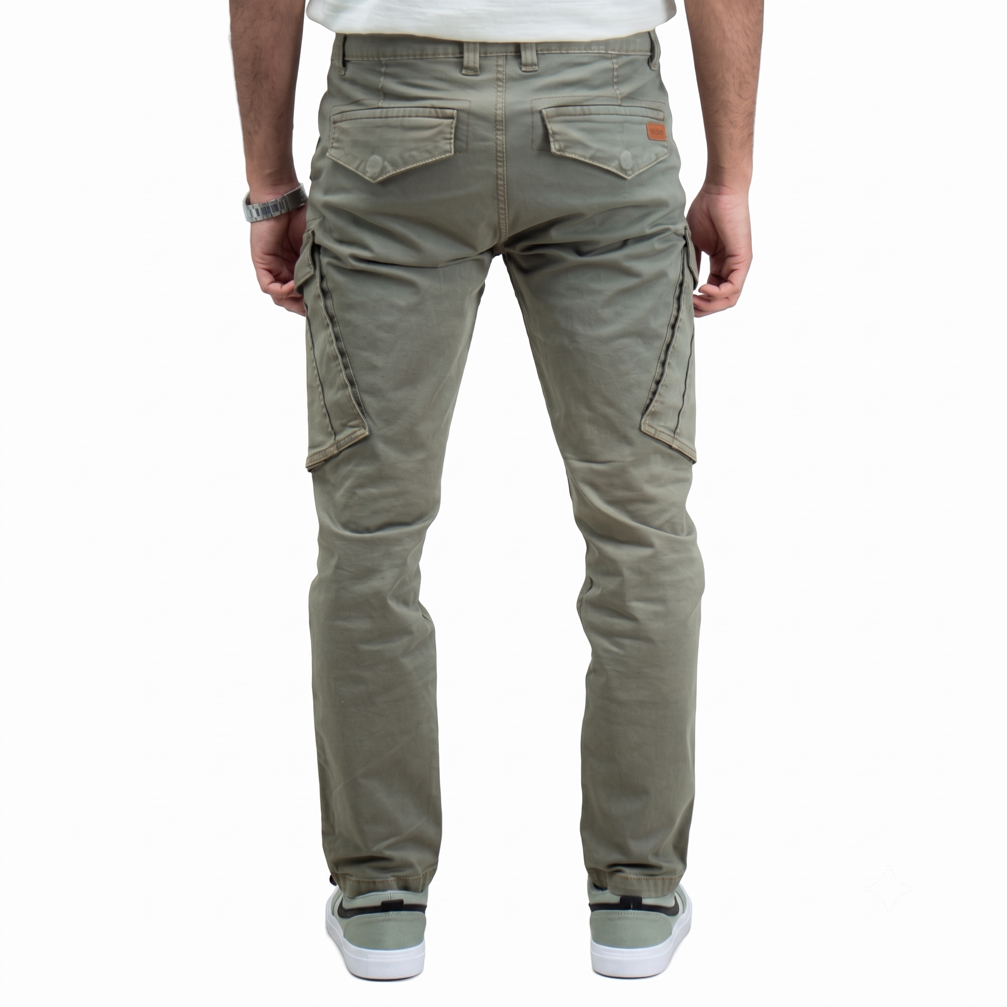 Cargo-Twillhose – Dunkeloliv – Stretch.