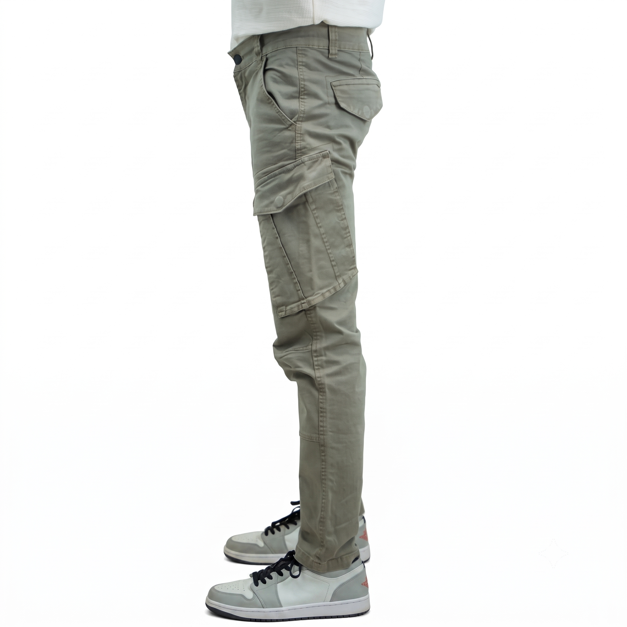Cargo-Twillhose – Dunkeloliv – Stretch.