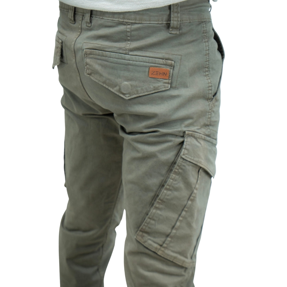 Cargo-Twillhose – Dunkeloliv – Stretch.
