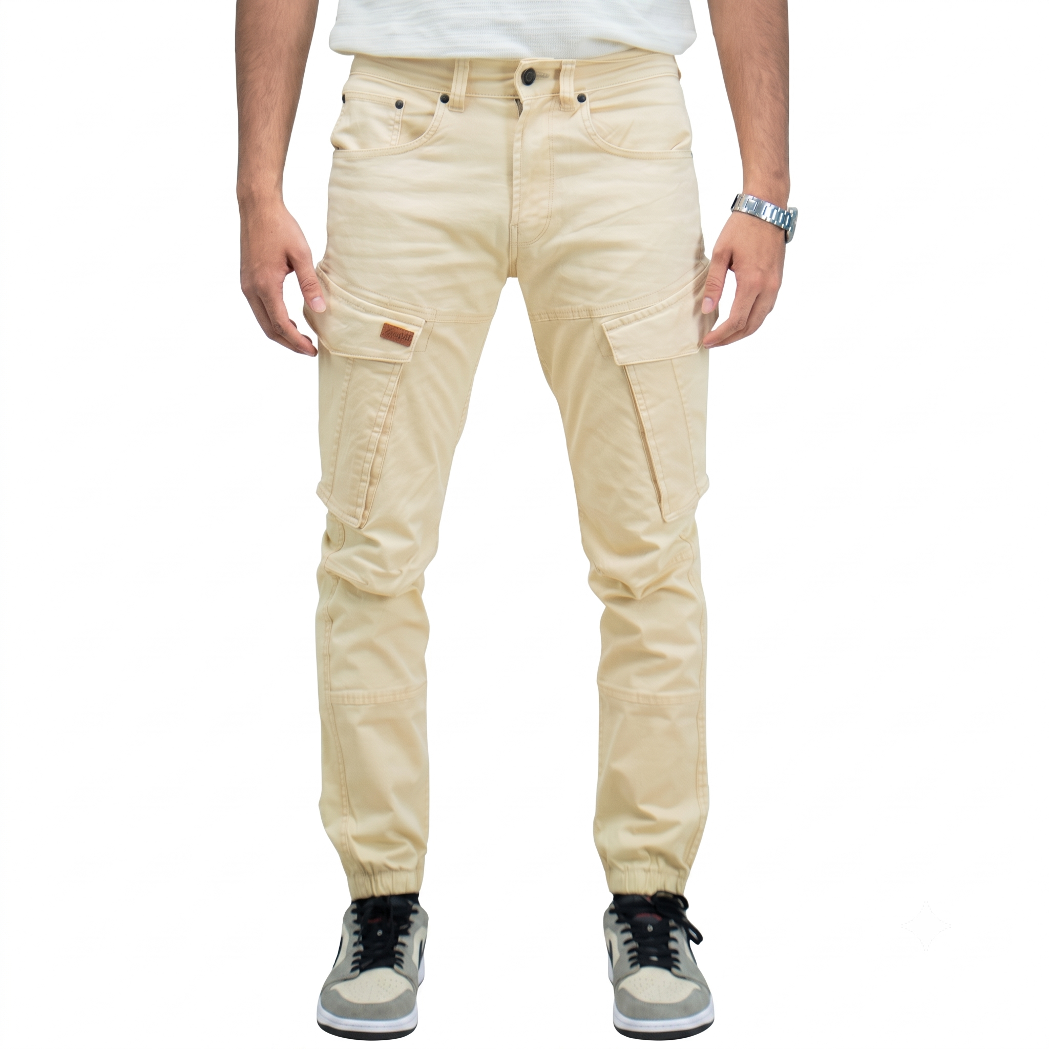 Cargo Jogger–Beige–Stretch-Twill
