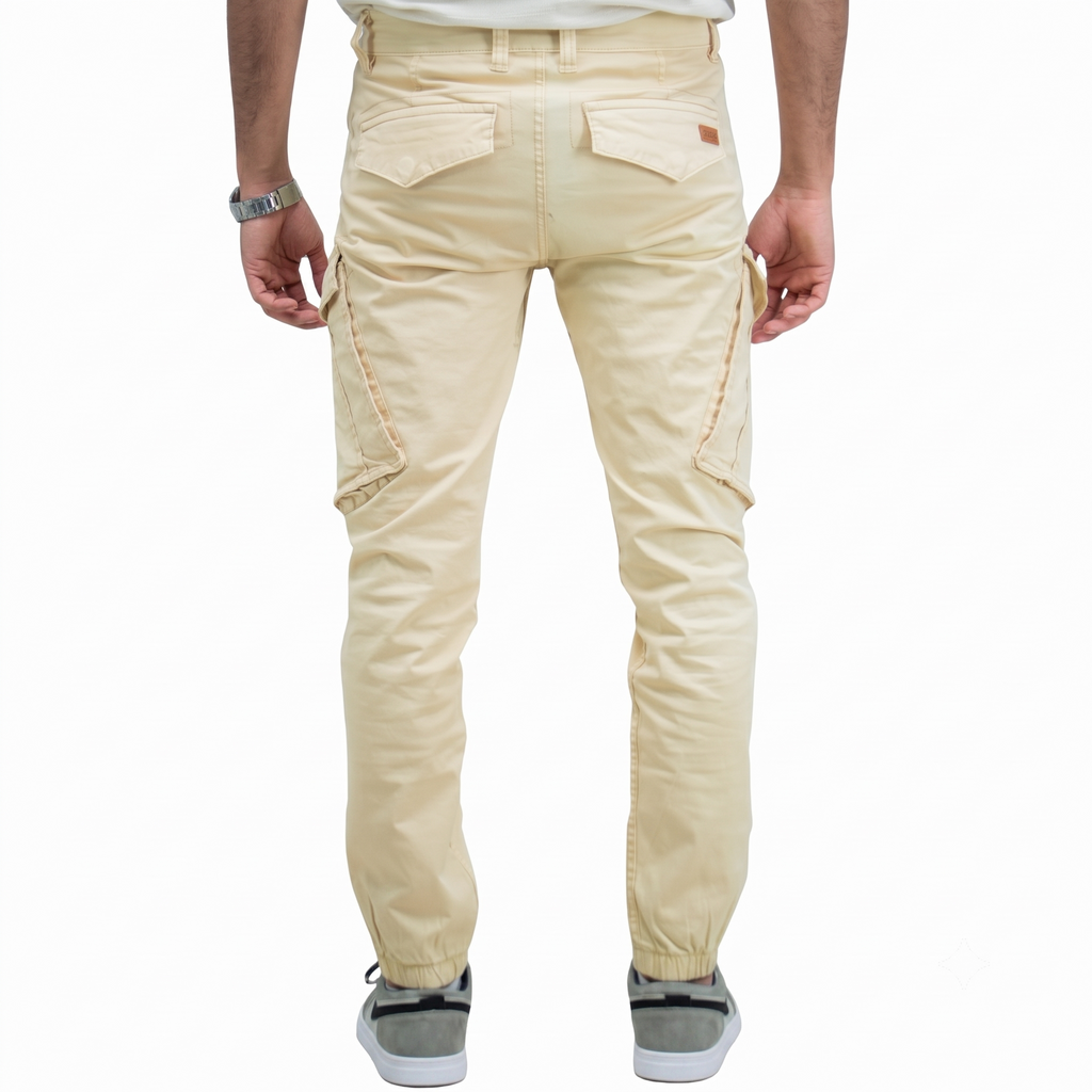 Cargo Jogger–Beige–Stretch-Twill