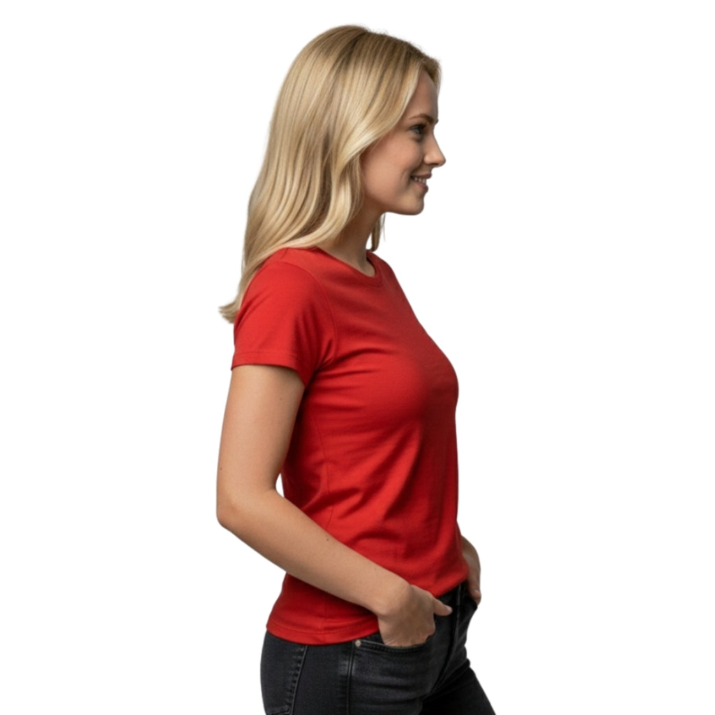 Rotes T-Shirt | Premium-Qualität, 200 g/m² Baumwoll-Elasthan