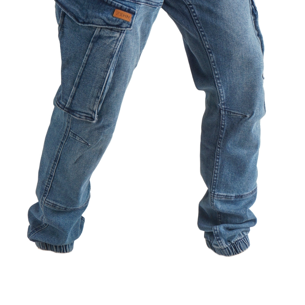 Cargo-Jogger – Dunkelblau – Stretch-Denim. ZCD-02DB