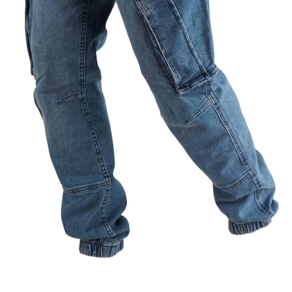 Cargo-Jogger – Dunkelblau – Stretch-Denim. ZCD-02DB