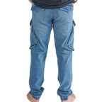 Cargo-Jogger – Dunkelblau – Stretch-Denim. ZCD-02DB