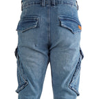 Cargo-Jogger – Dunkelblau – Stretch-Denim. ZCD-02DB