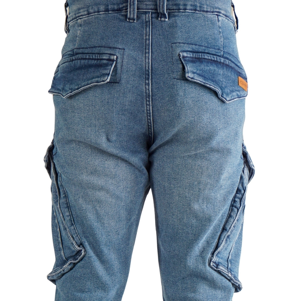 Cargo-Jogger – Dunkelblau – Stretch-Denim. ZCD-02DB