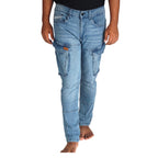Cargo-Jeans – Hellblau – Stretch-Denim. ZCD-01BLK