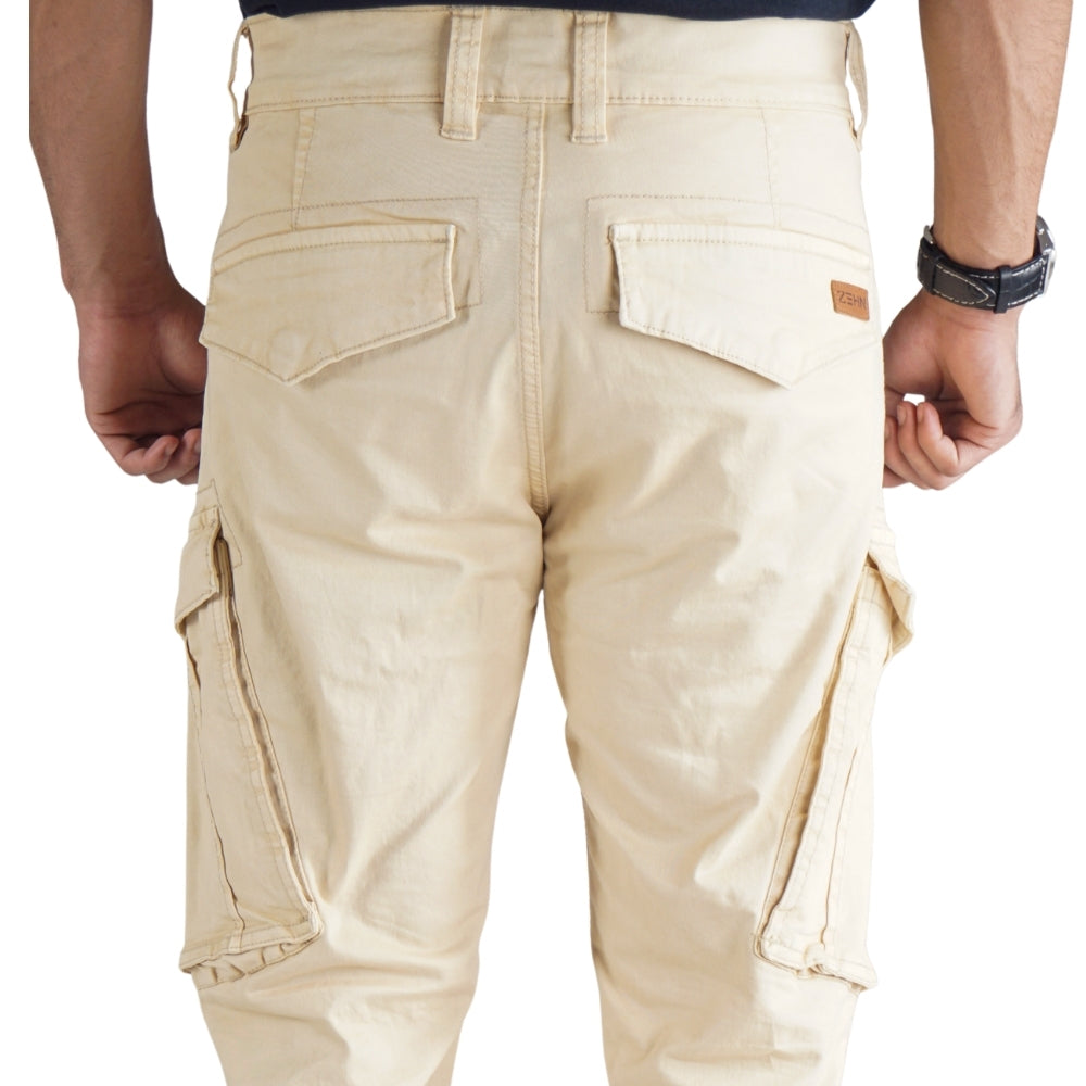 Cargo Jogger–Beige–Stretch-Twill. ZCT-02BE