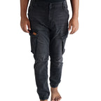 Cargo-Jeans – Schwarz – Stretch-Denim. ZCD-01BLK