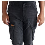 Cargo-Jeans – Schwarz – Stretch-Denim. ZCD-01BLK