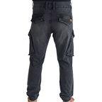 Cargo-Jeans – Schwarz – Stretch-Denim. ZCD-01BLK