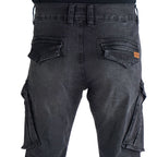 Cargo-Jeans – Schwarz – Stretch-Denim. ZCD-01BLK