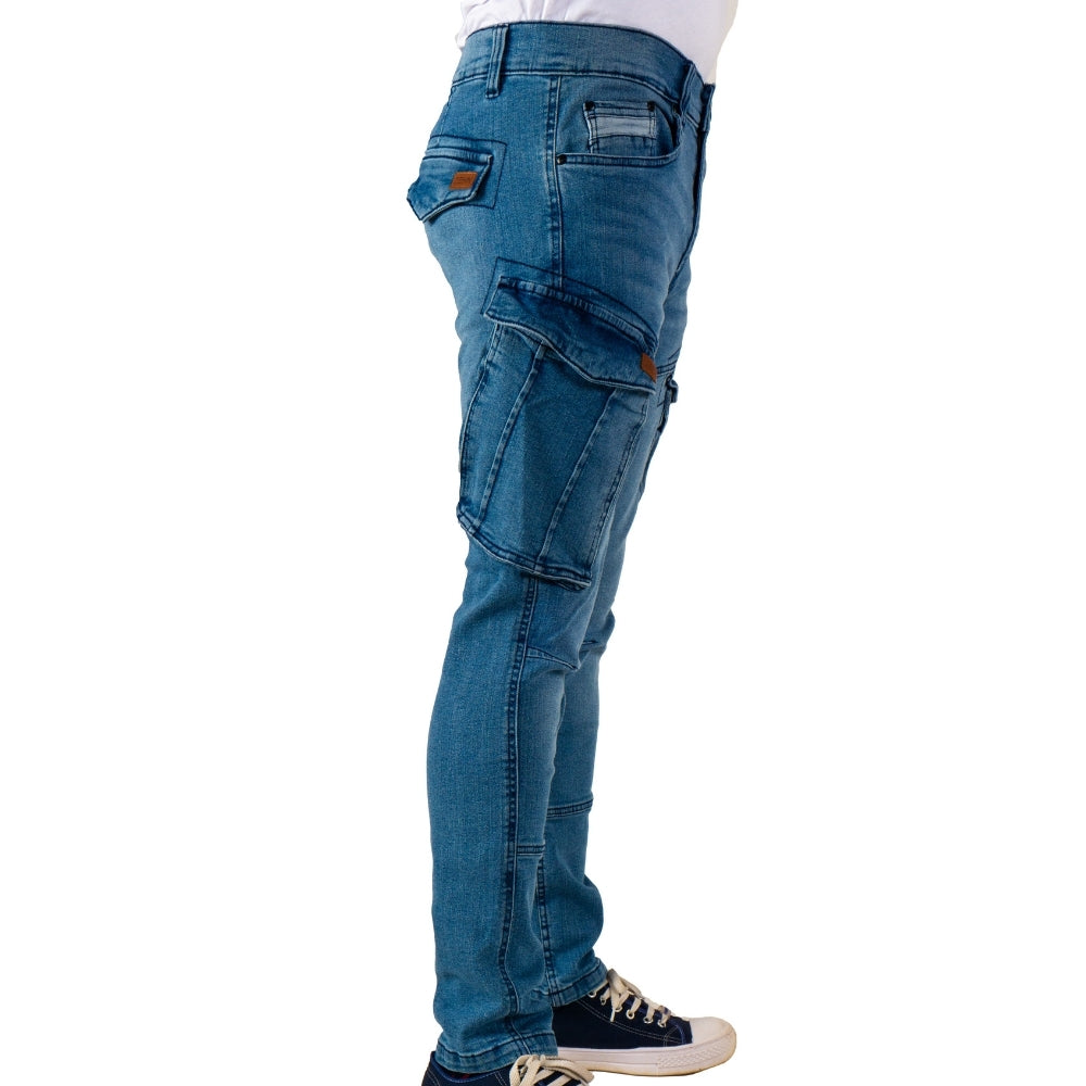 Cargo-Jogger – Dunkelblau – Stretch-Denim. ZCD-01DB