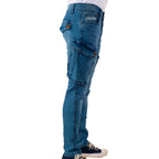 Cargo-Jogger – Dunkelblau – Stretch-Denim. ZCD-01DB