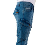 Cargo-Jogger – Dunkelblau – Stretch-Denim. ZCD-01DB