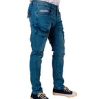Cargo-Jogger – Dunkelblau – Stretch-Denim. ZCD-01DB