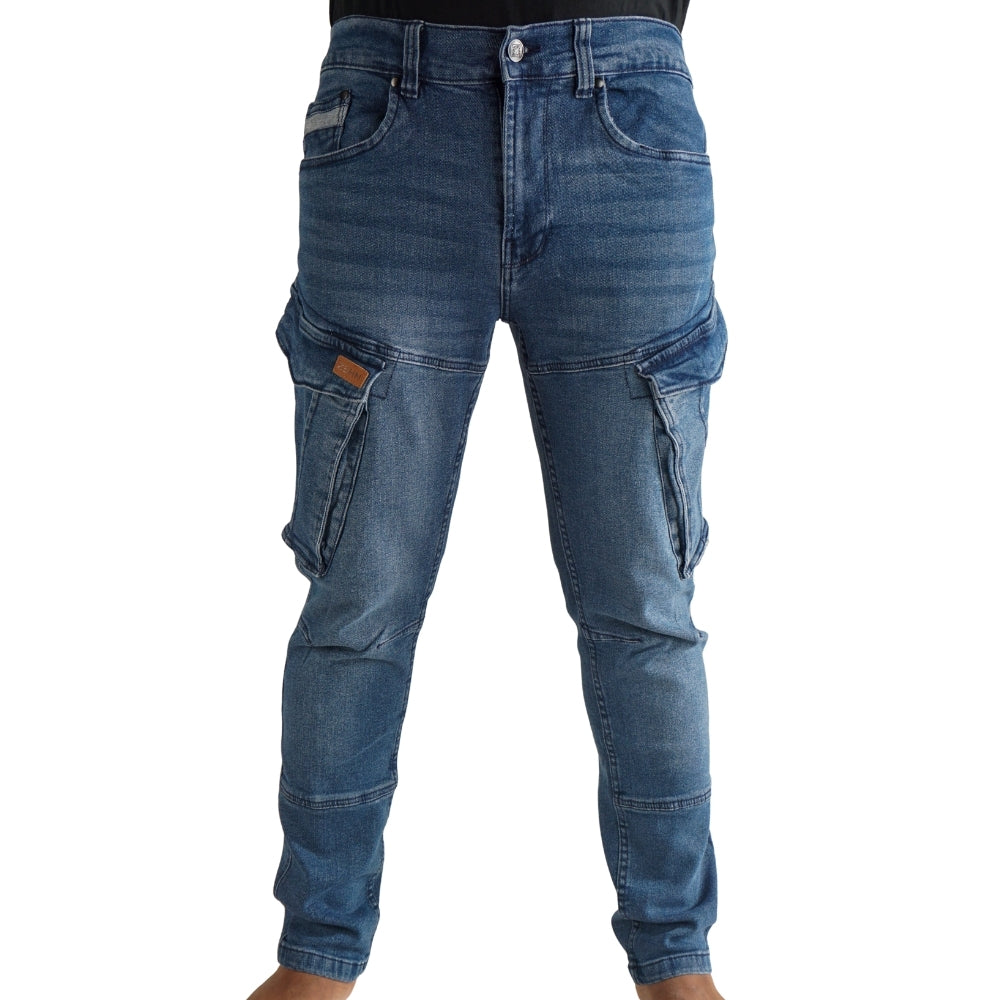 Cargo-Jogger – Dunkelblau – Stretch-Denim. ZCD-01DB
