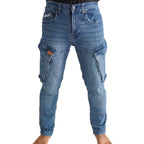 Cargo-Jogger – Dunkelblau – Stretch-Denim. ZCD-01DB