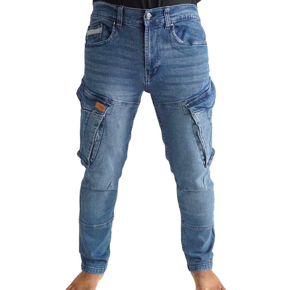 Cargo-Jogger – Dunkelblau – Stretch-Denim. ZCD-01DB