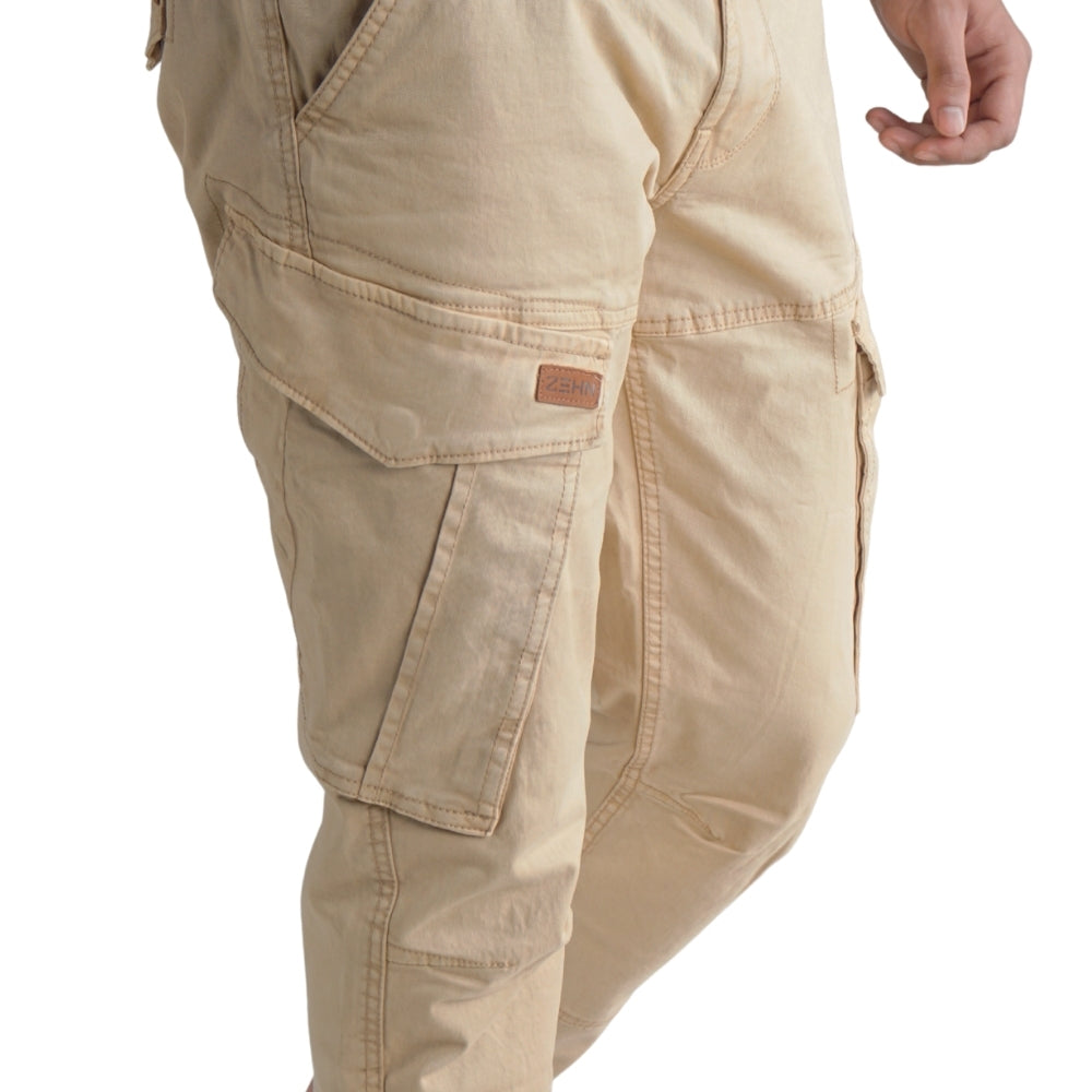 Cargo-Twillhose – Khaki – Stretch. ZCT-01KH